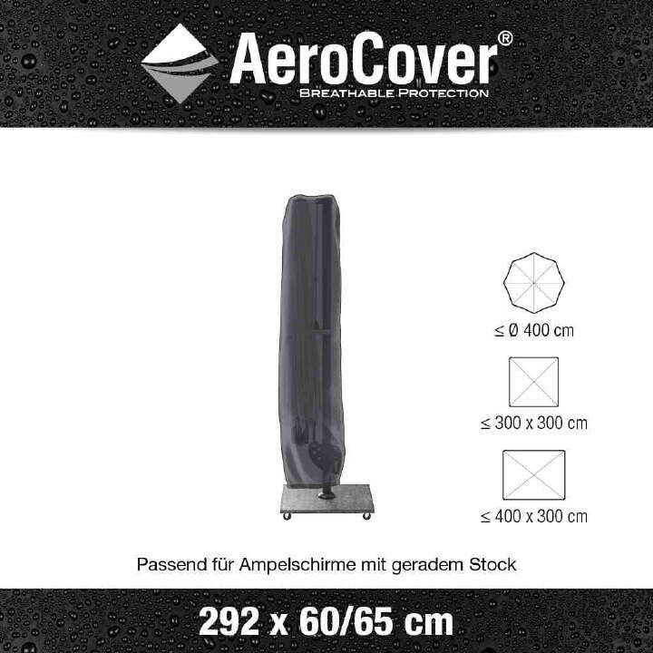 AeroCover Atmungsaktive Schutzhülle für Ampelschirme  H292x60/65 cm  3x4 m